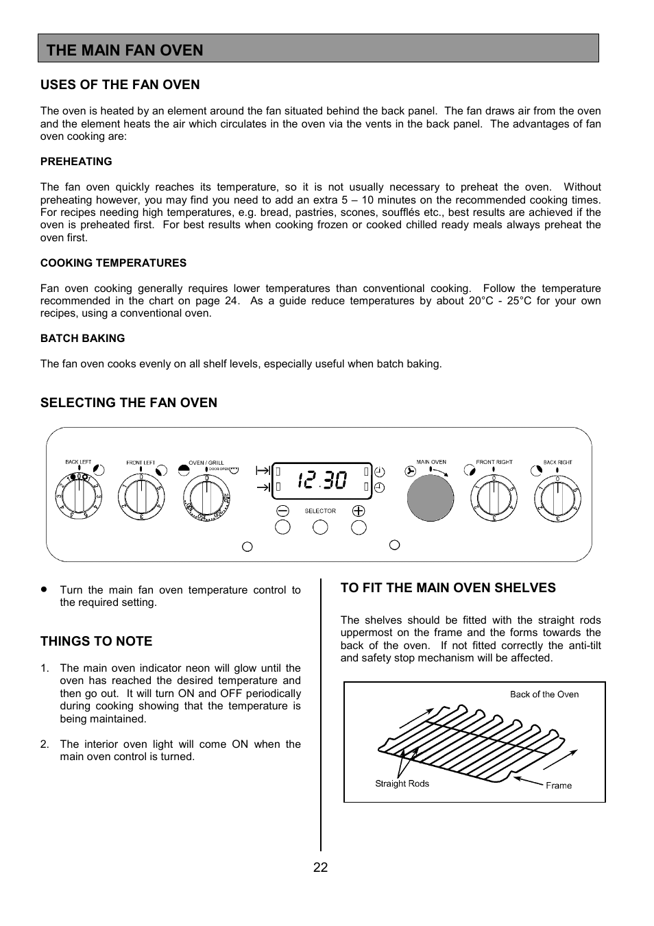 The main fan oven | Tricity Bendix SIE556 User Manual | Page 22 / 36