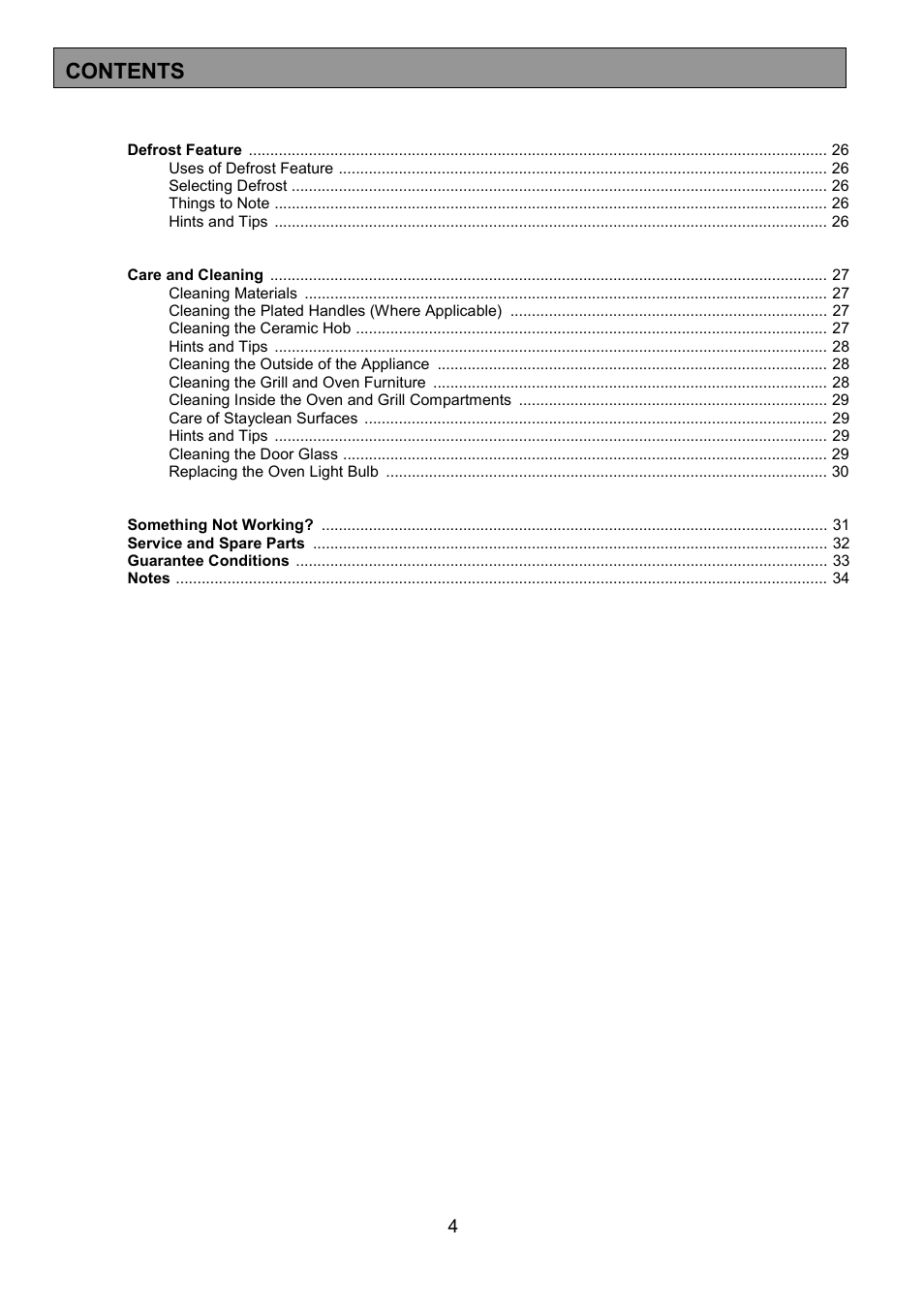 Tricity Bendix SIE556 User Manual | Page 4 / 36