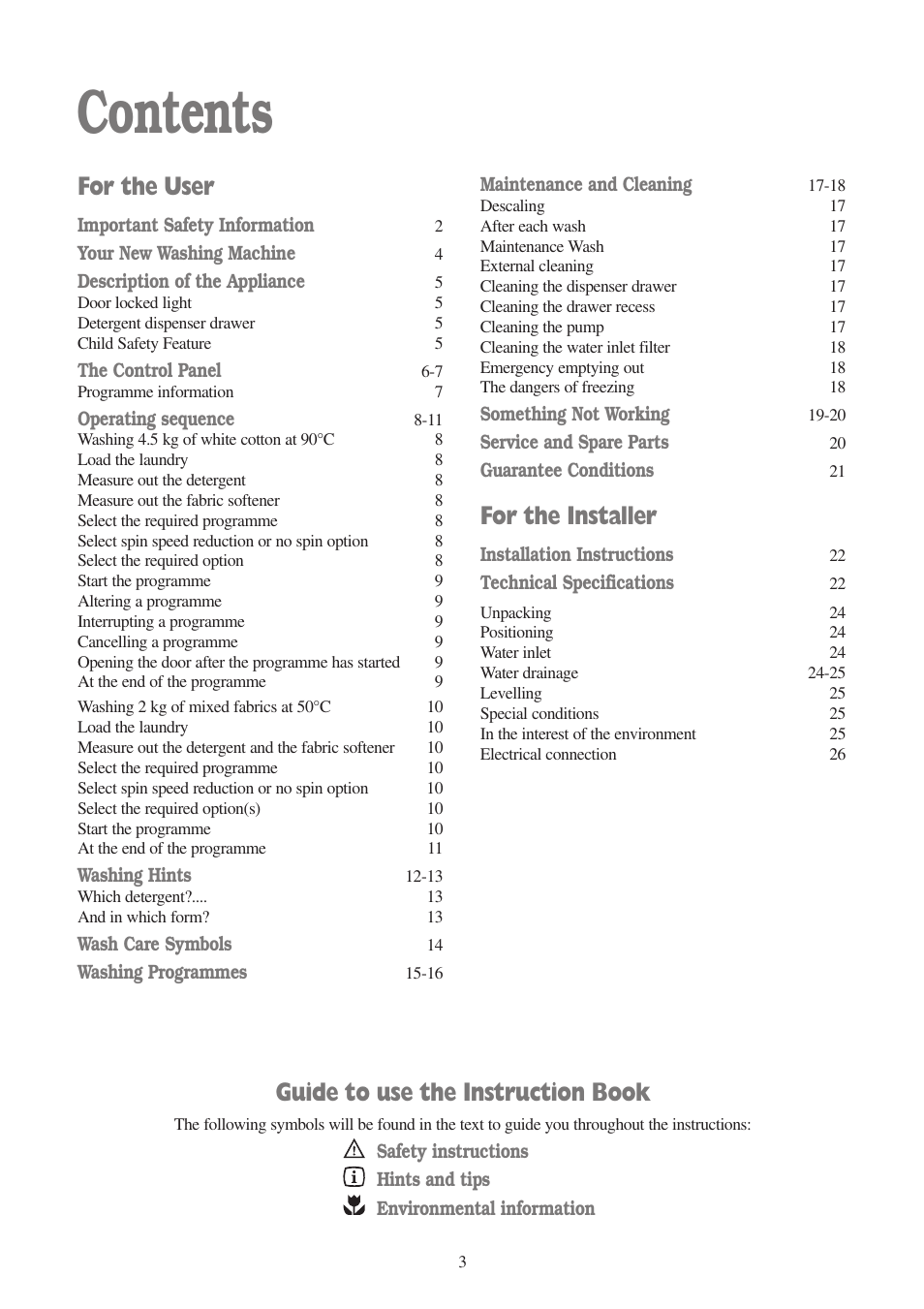 Tricity Bendix AW 850 W User Manual | Page 3 / 28