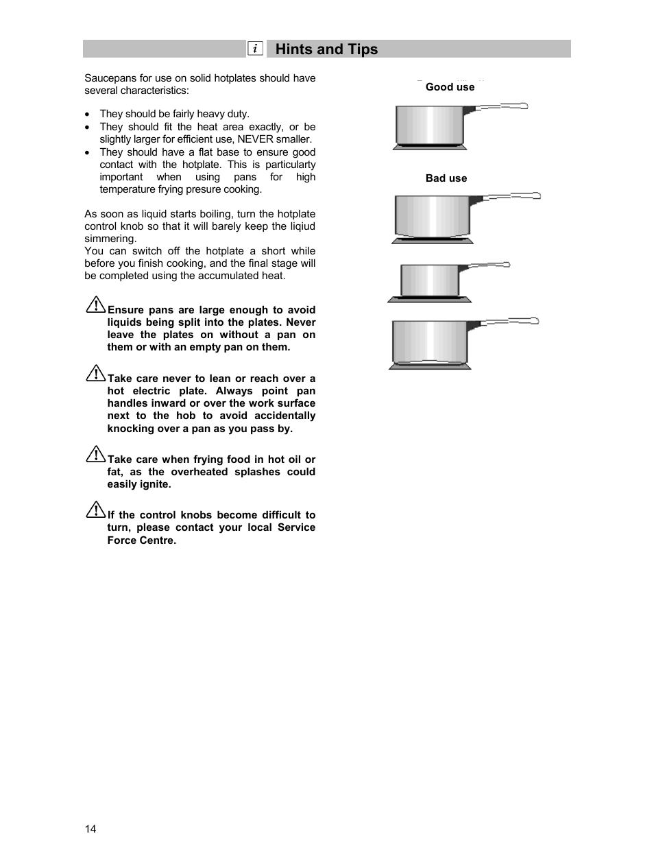 Hints and tips | Tricity Bendix SIE 233 User Manual | Page 14 / 23
