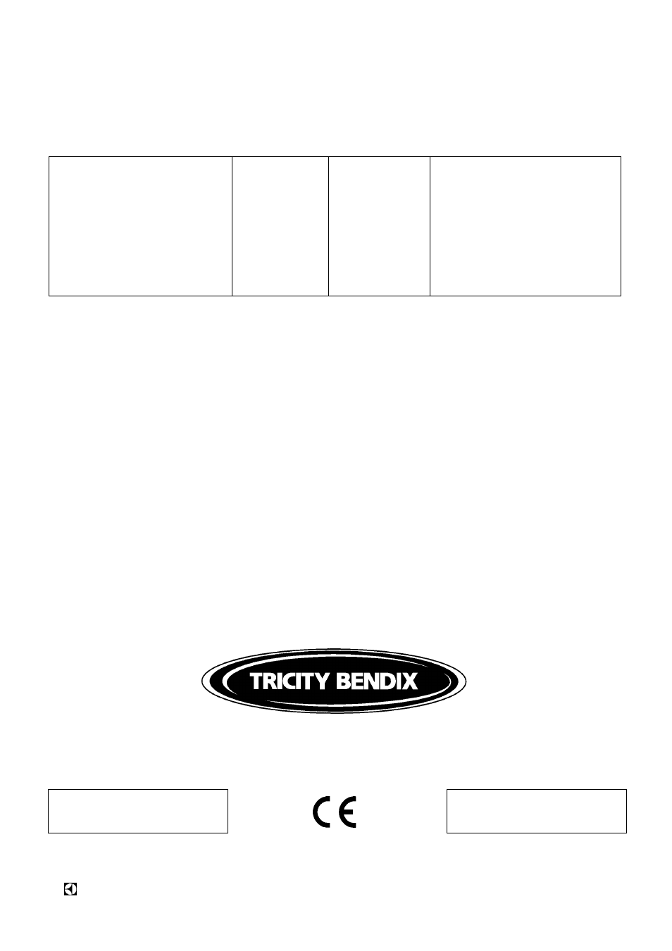Rating plate reference | Tricity Bendix RE50M User Manual | Page 28 / 28