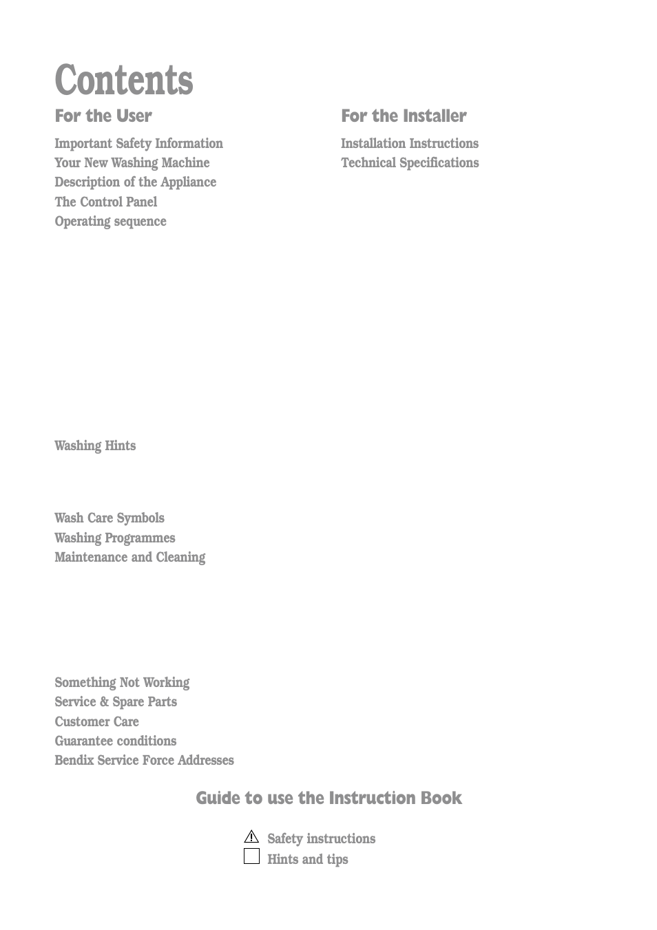 Tricity Bendix BIW 85 User Manual | Page 4 / 32