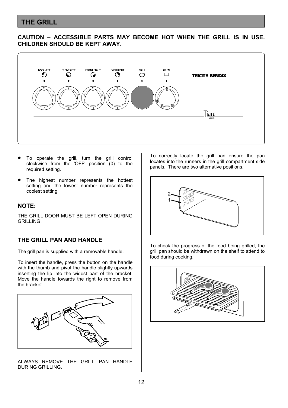 The grill | Tricity Bendix SB200/3 User Manual | Page 12 / 24