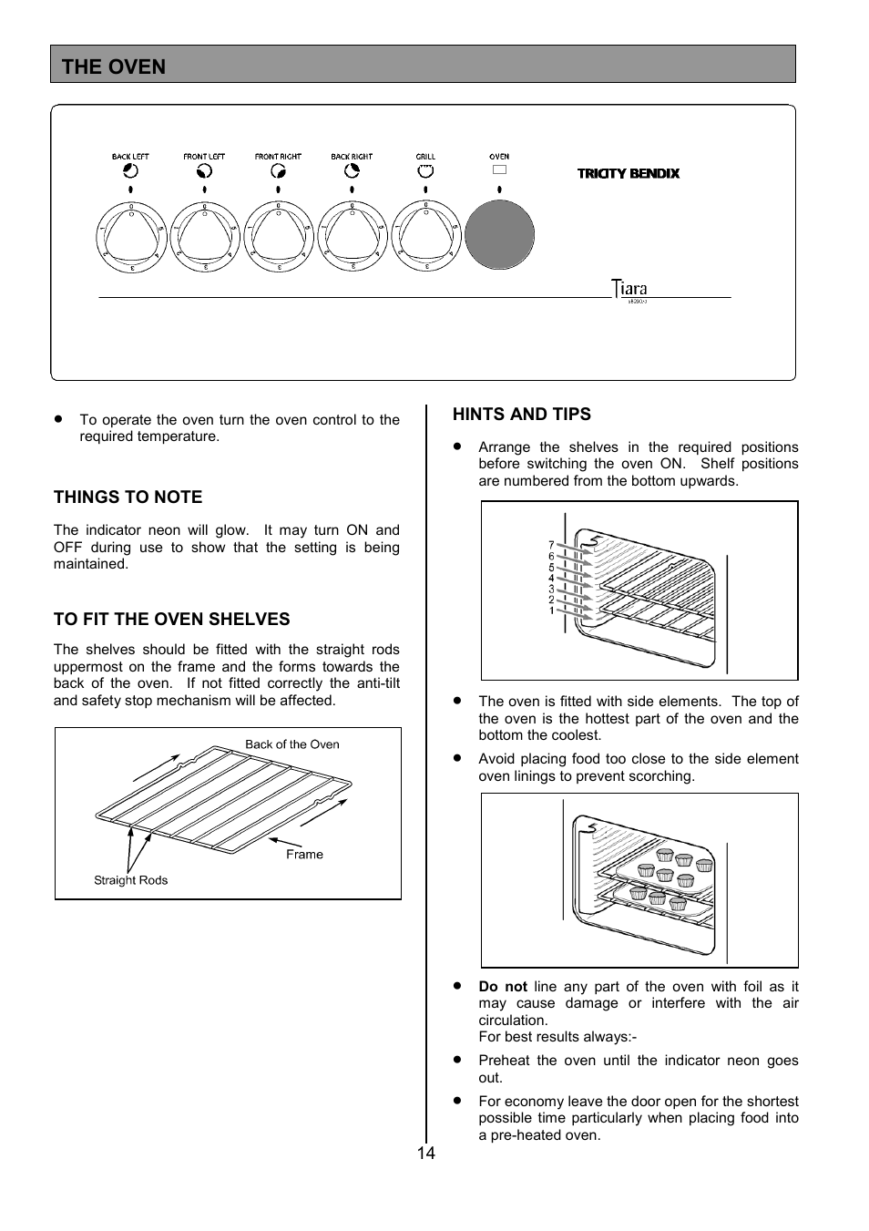 The oven | Tricity Bendix SB200/3 User Manual | Page 14 / 24