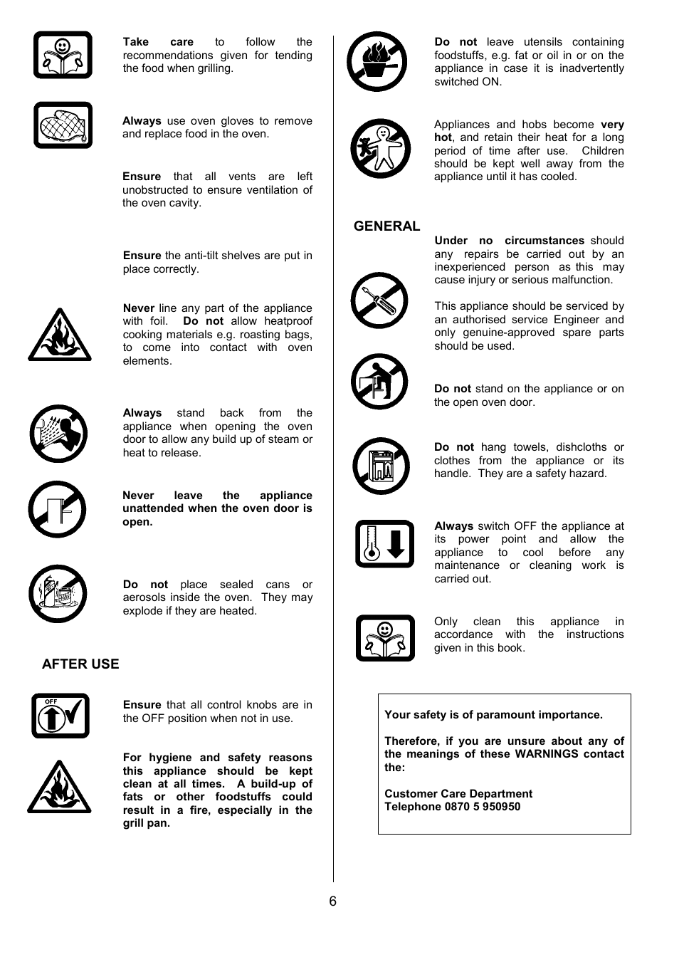 After use, General | Tricity Bendix SB200/3 User Manual | Page 6 / 24