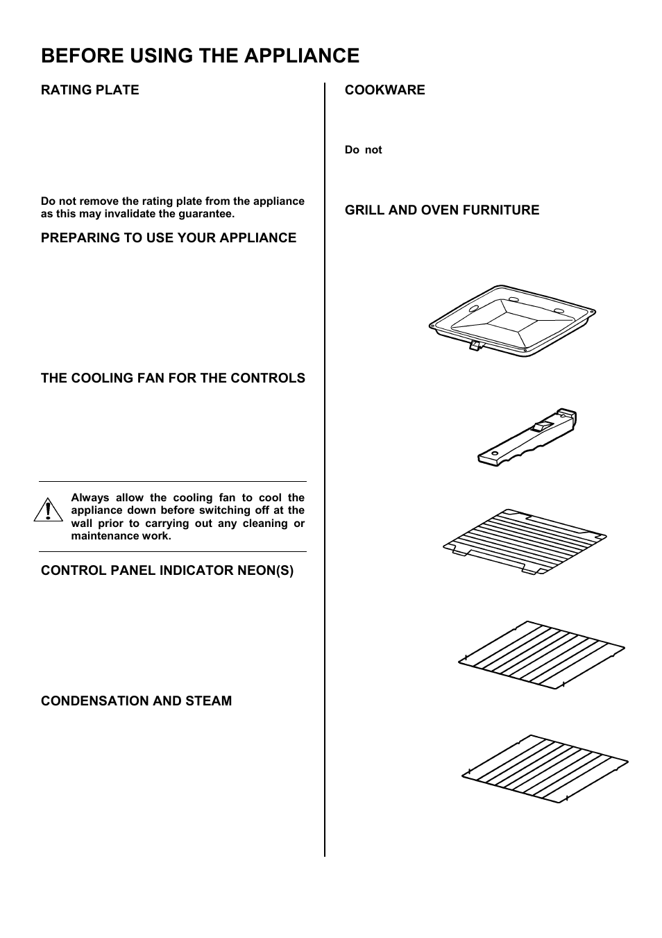 Before using the appliance | Tricity Bendix TBD950 User Manual | Page 6 / 36
