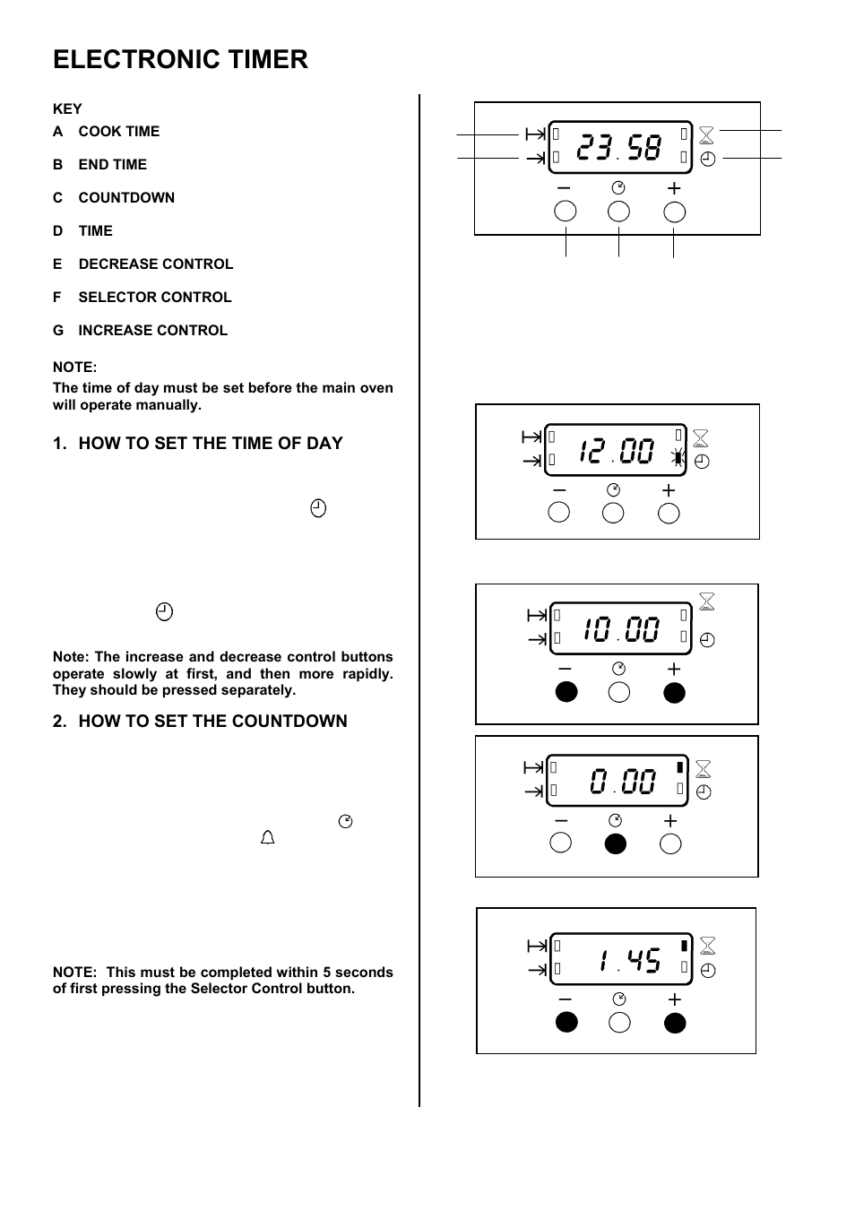 Electronic timer | Tricity Bendix TBD950 User Manual | Page 7 / 36