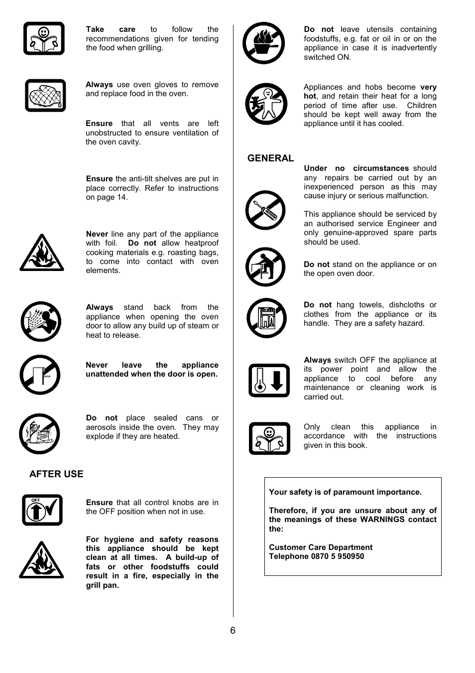 After use, General | Tricity Bendix SB412 User Manual | Page 6 / 24