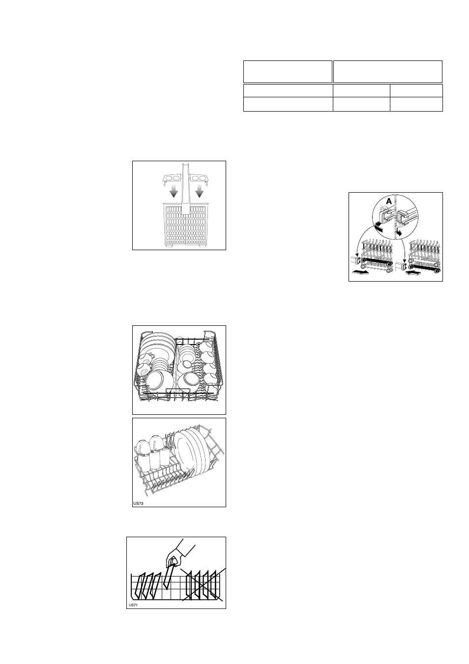 The cutlery basket, The upper basket, Adjusting the height of the upper basket | Tricity Bendix TDF 200 User Manual | Page 9 / 24