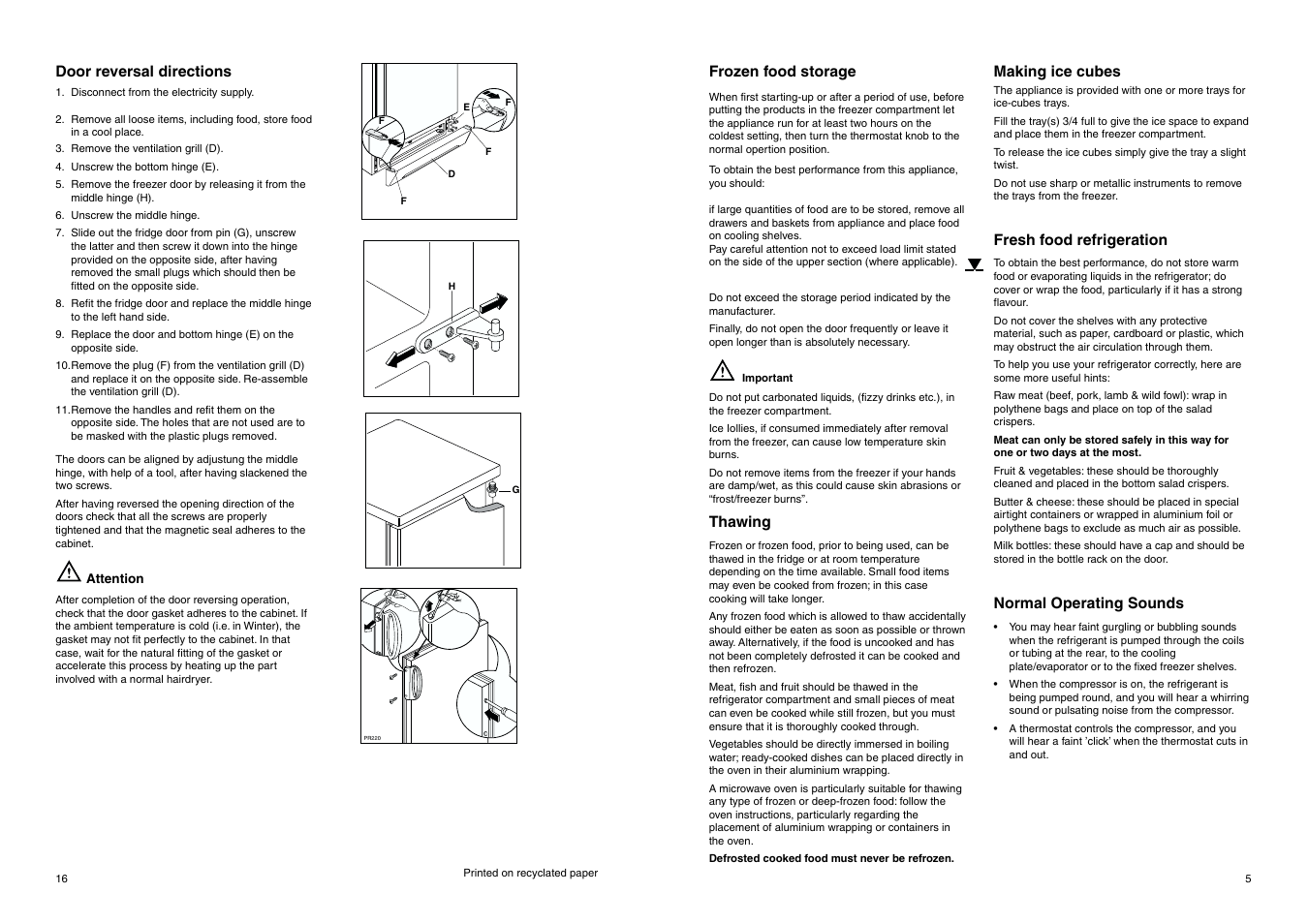 Tricity Bendix FD 855 W User Manual | Page 16 / 20