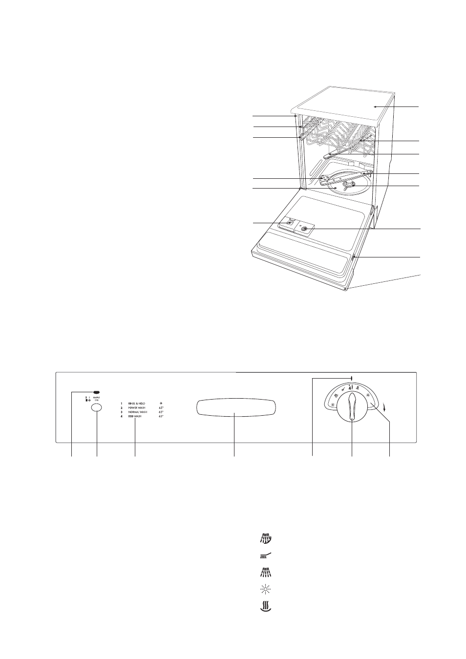 Description of the appliance the control panel | Tricity Bendix DH 105 User Manual | Page 4 / 28