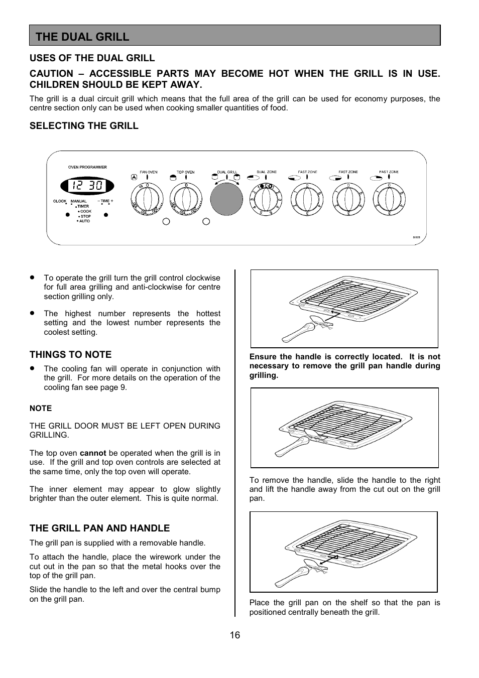 The dual grill | Tricity Bendix SI505 User Manual | Page 16 / 32