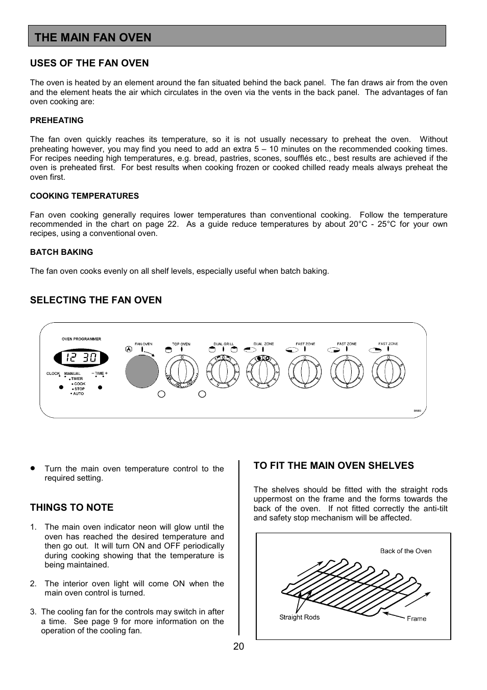 The main fan oven | Tricity Bendix SI505 User Manual | Page 20 / 32