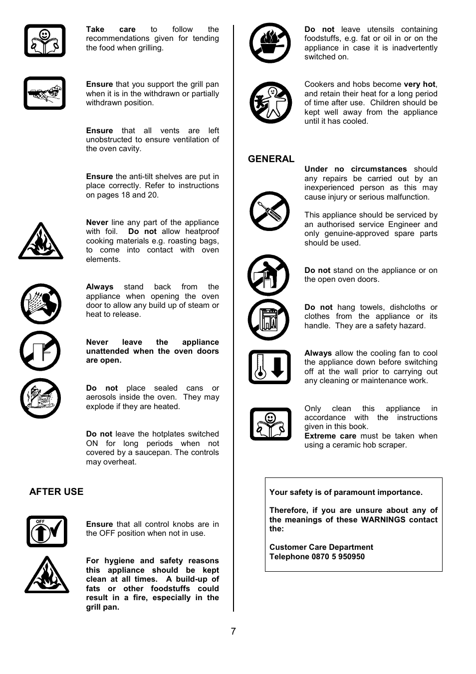 After use, General | Tricity Bendix SI505 User Manual | Page 7 / 32