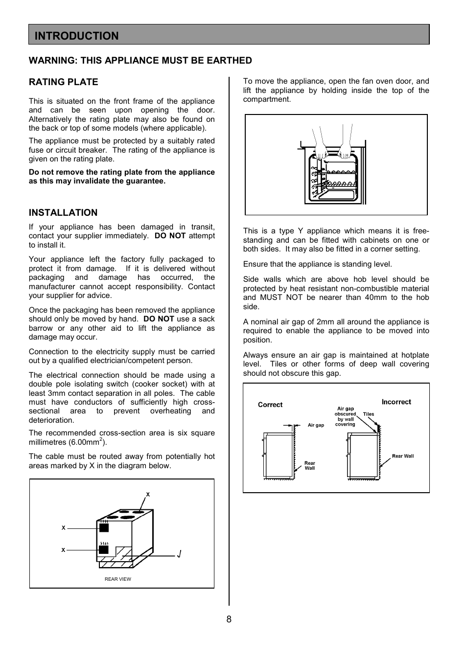 Introduction, Installation | Tricity Bendix SI505 User Manual | Page 8 / 32
