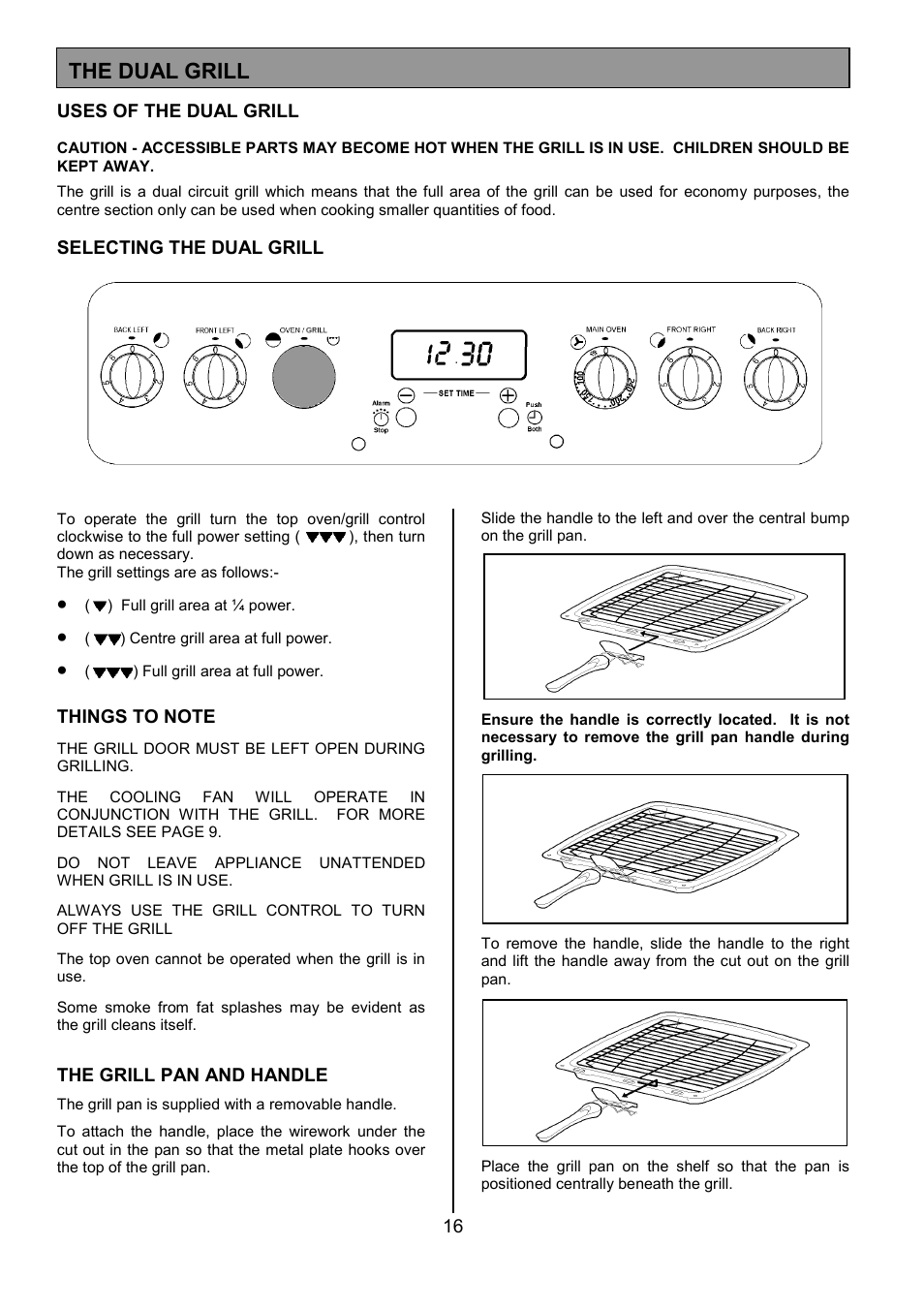 The dual grill | Tricity Bendix CSE551 User Manual | Page 16 / 32