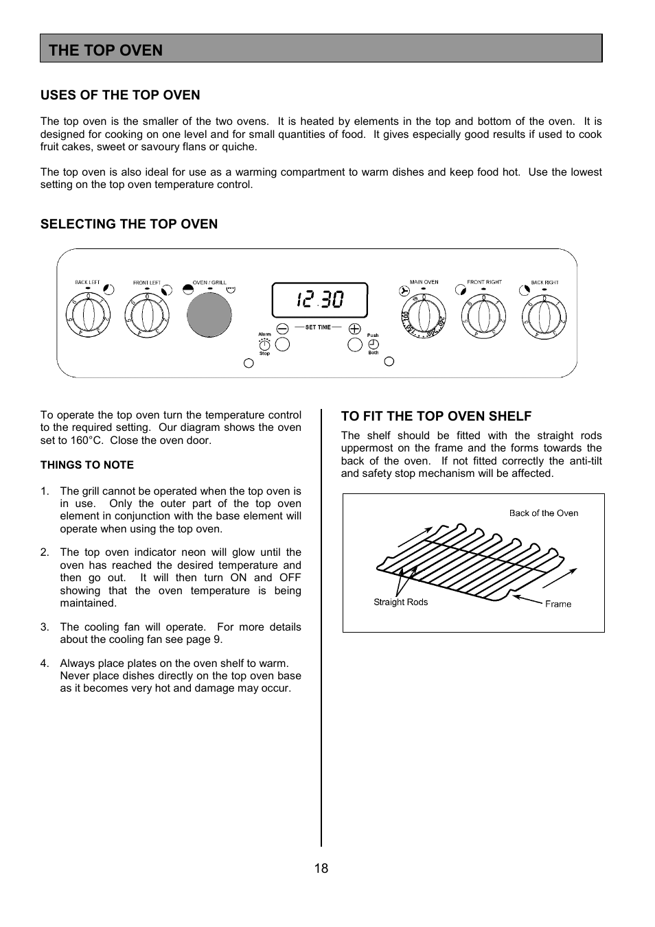 The top oven | Tricity Bendix CSE551 User Manual | Page 18 / 32