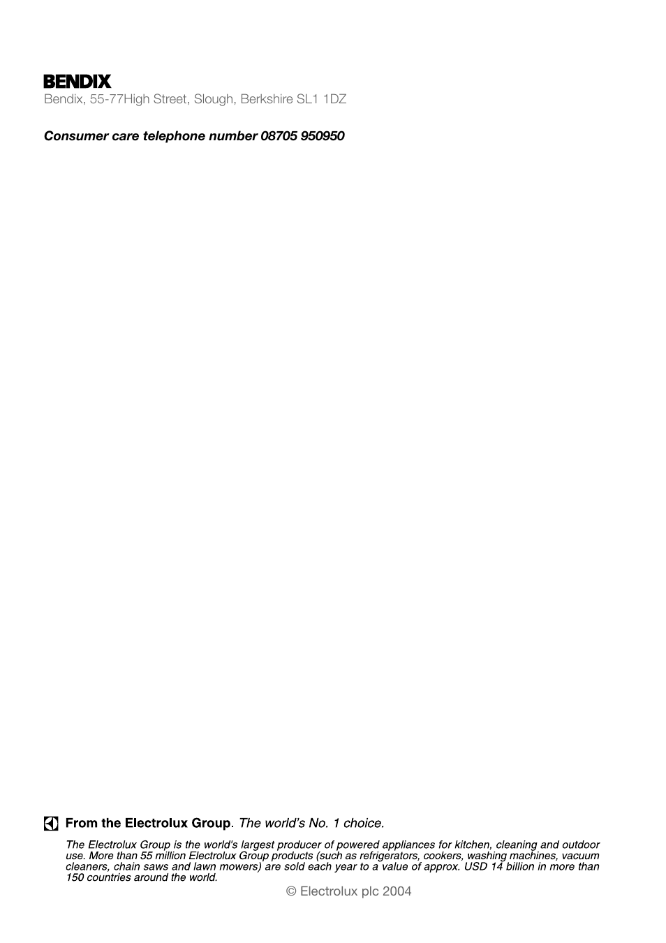 Tricity Bendix BWD 134 W User Manual | Page 28 / 28