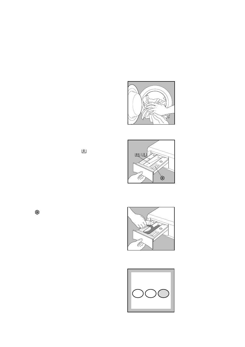 Load the laundry, Measure out the detergent, Measure out the fabric softener | Select the required option | Tricity Bendix WDR 1020 User Manual | Page 10 / 32