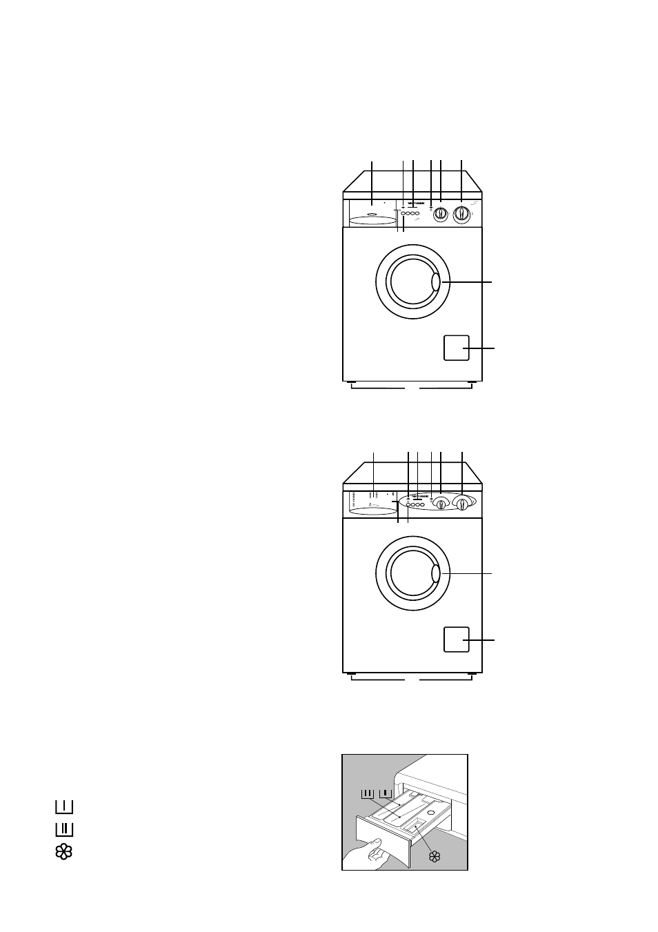 Description of the appliance, Detergent dispenser drawer, Cwd 1010 | Wdr 1020 | Tricity Bendix WDR 1020 User Manual | Page 5 / 32