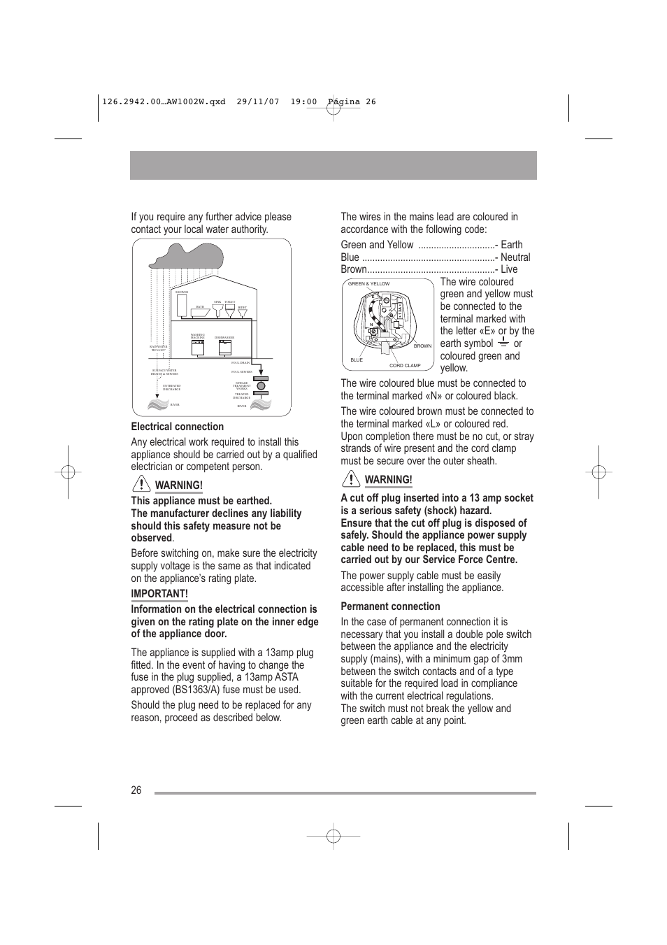 Tricity Bendix AW1002 W User Manual | Page 26 / 32