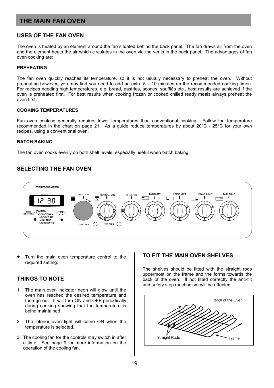 The main fan oven | Tricity Bendix CSIE452 User Manual | Page 19 / 32