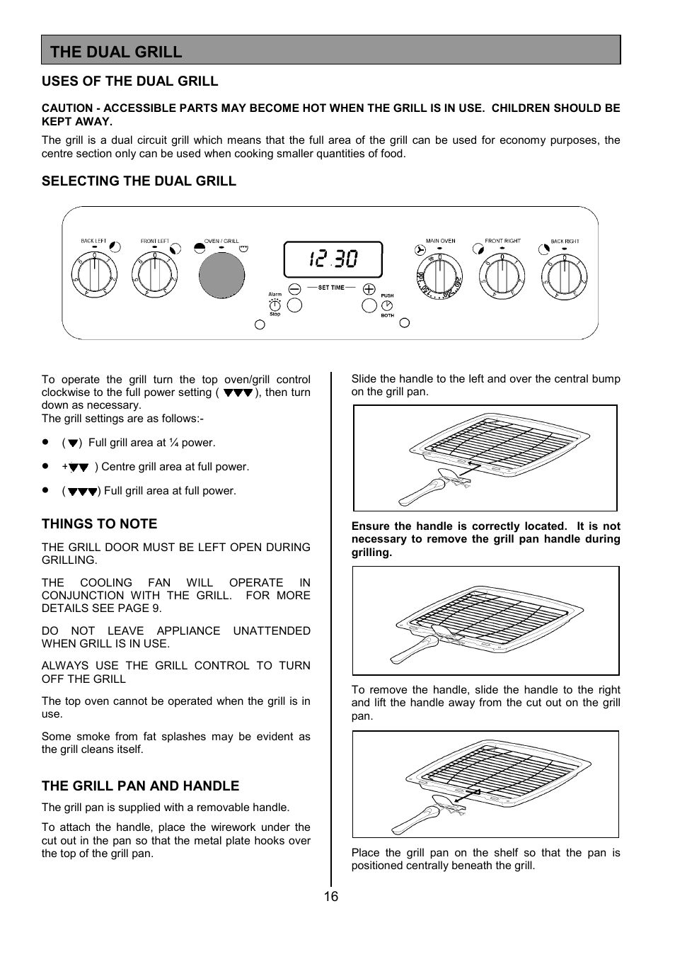 The dual grill | Tricity Bendix SE553 User Manual | Page 16 / 32