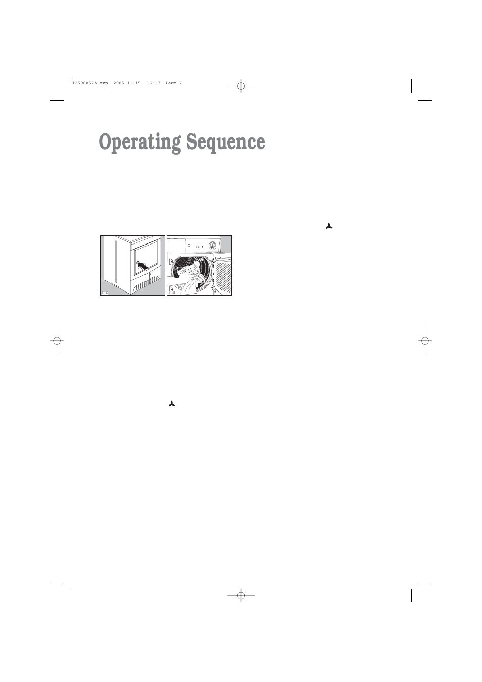 Operating sequence | Tricity Bendix TM 320 W User Manual | Page 7 / 16