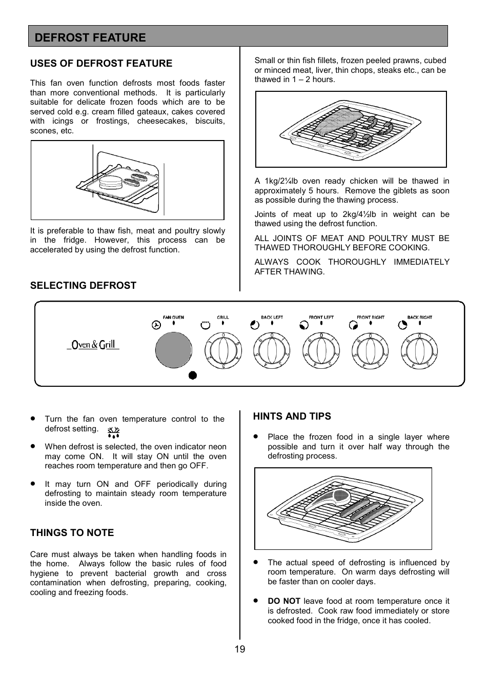 Defrost feature | Tricity Bendix CSE327 User Manual | Page 19 / 28