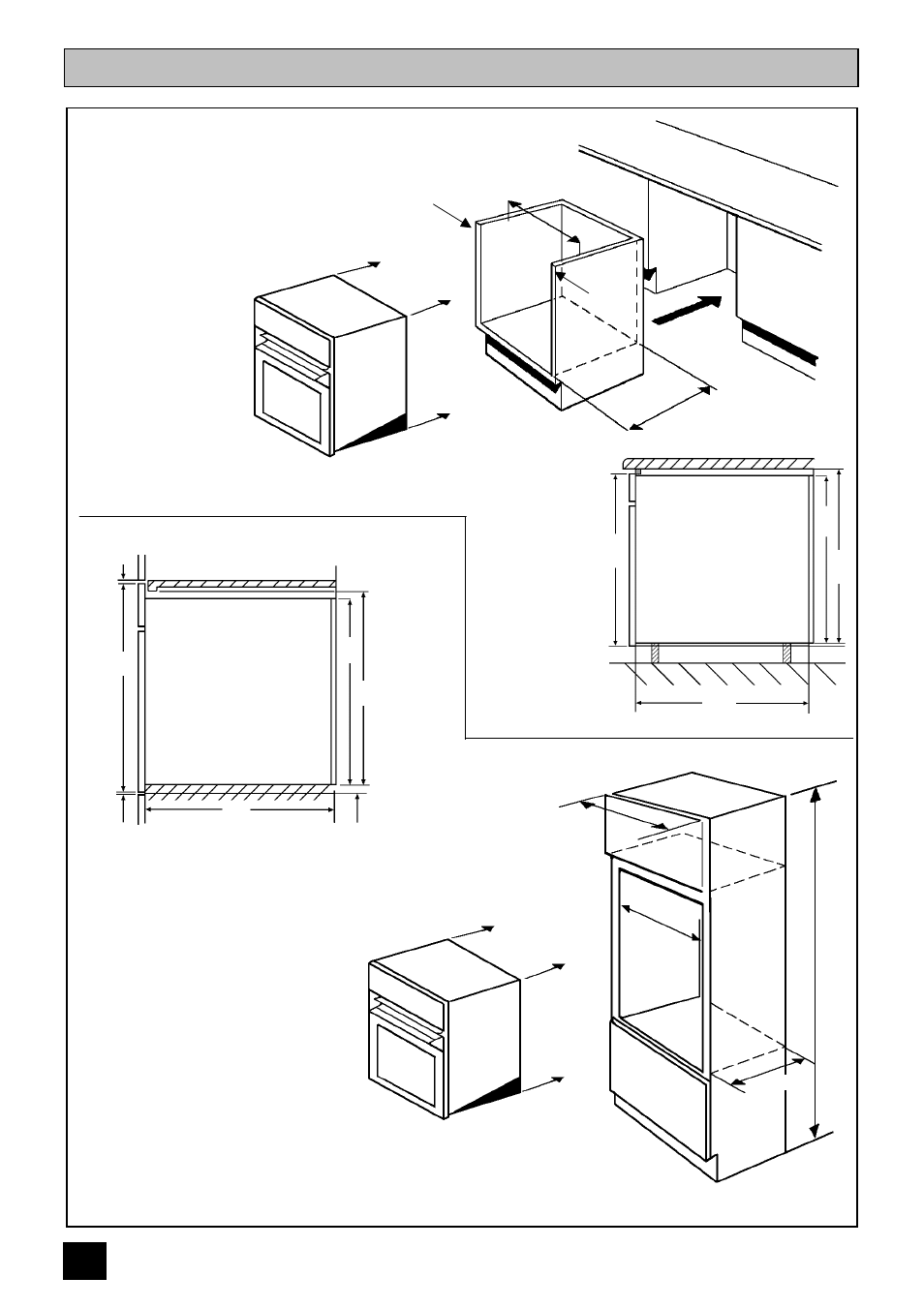 Recommended cabinet dimensions (in millimetres) | Tricity Bendix BS 631 User Manual | Page 10 / 52