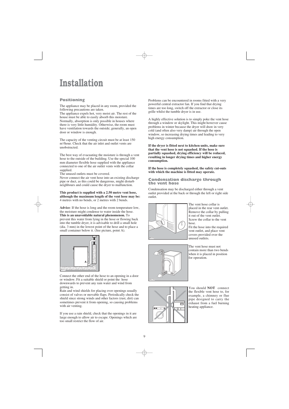 Installation | Tricity Bendix TM 220 W User Manual | Page 9 / 12