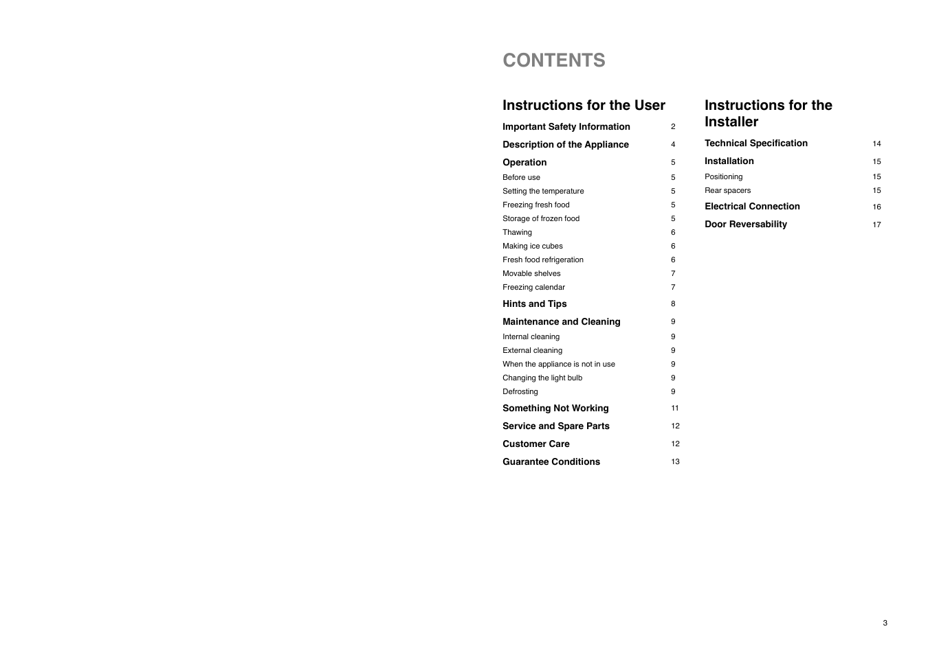 Tricity Bendix TB 180 TF User Manual | Page 3 / 20