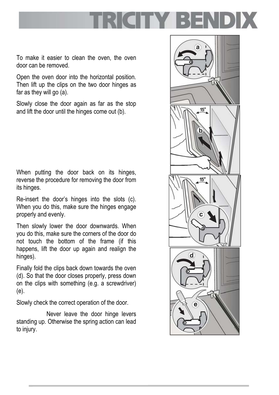 Tricity Bendix SG211X User Manual | Page 15 / 32