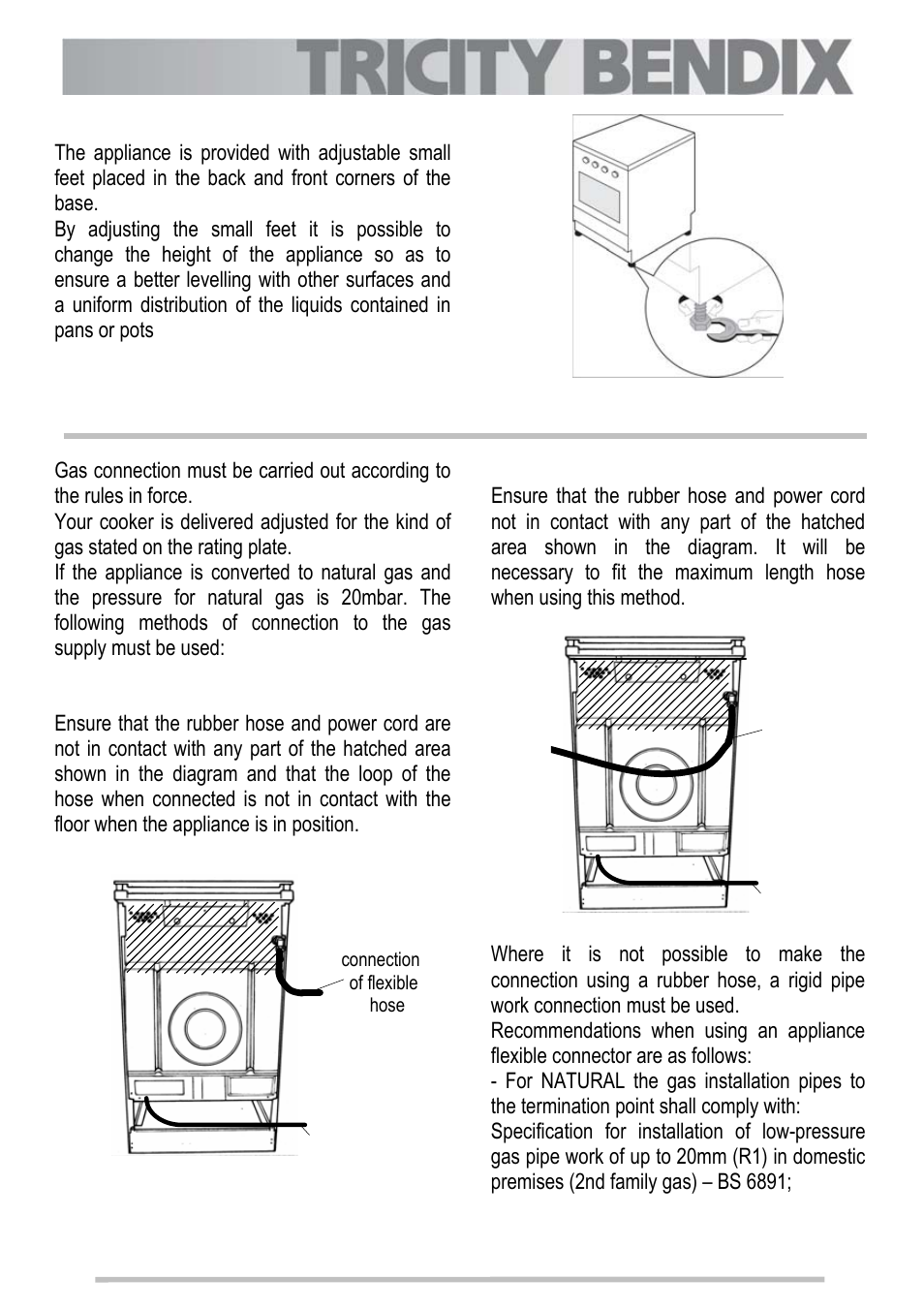 Gas connections | Tricity Bendix SG211X User Manual | Page 23 / 32