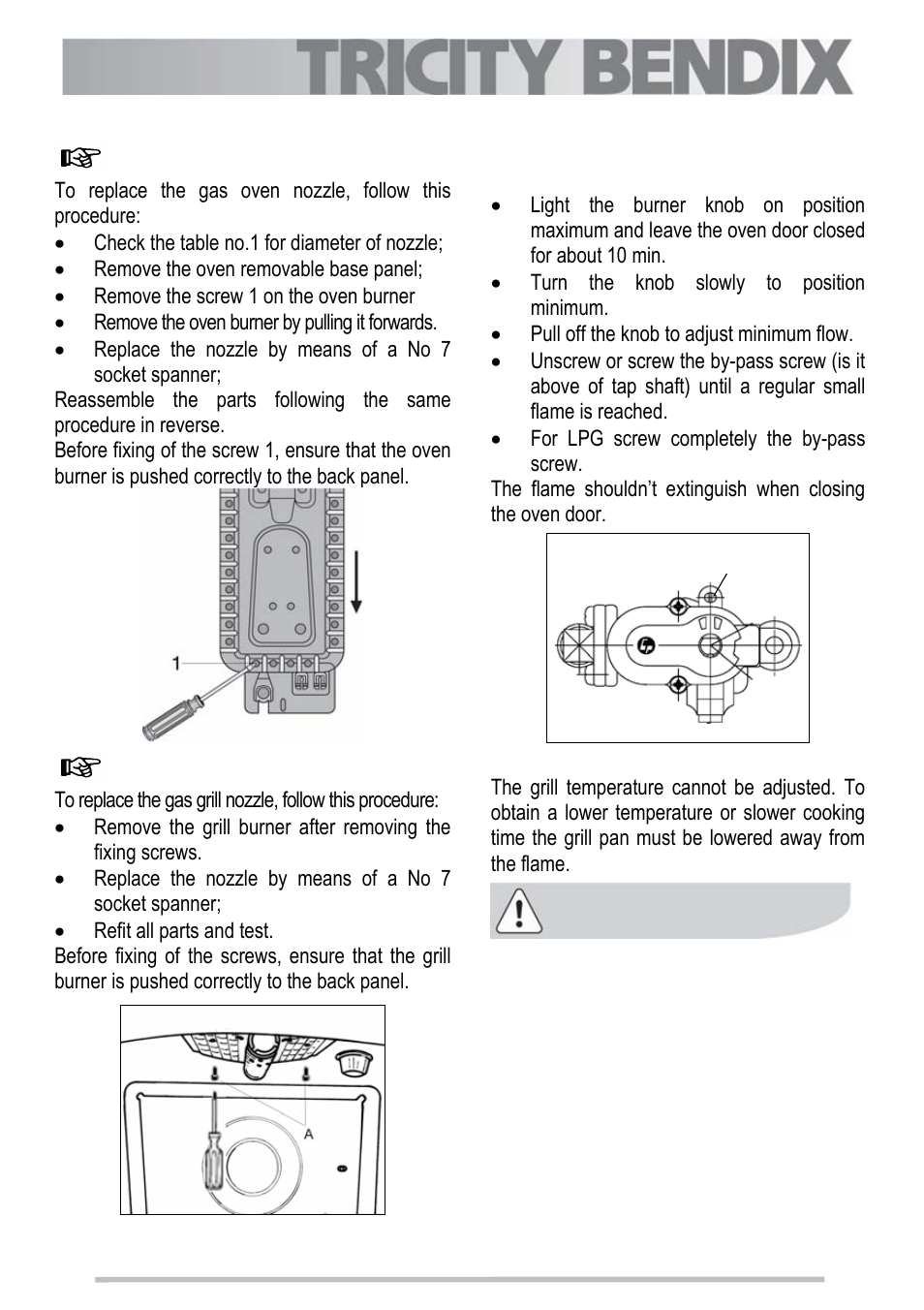 Tricity Bendix SG211X User Manual | Page 27 / 32
