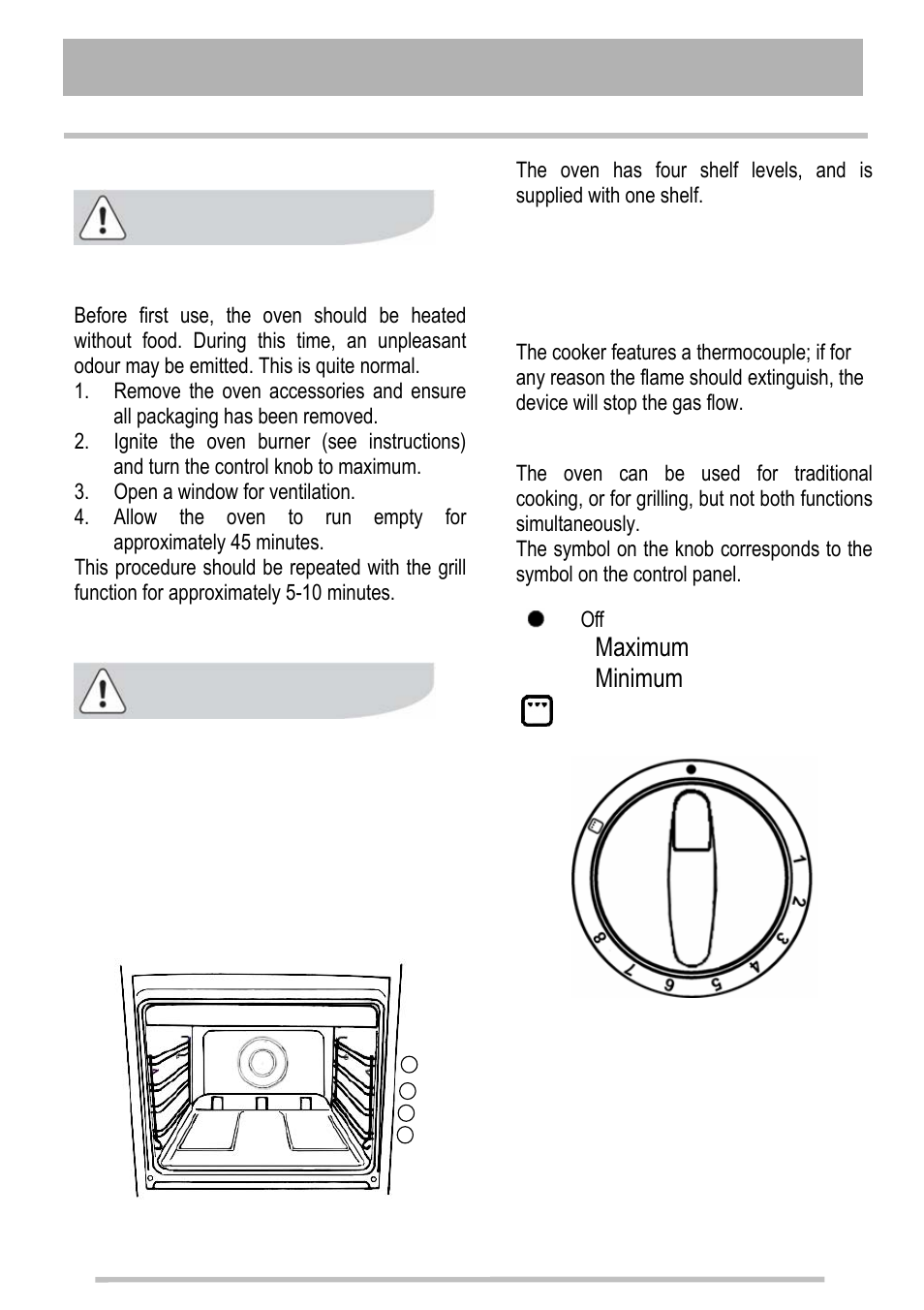 Use of appliance, 8” maximum “1” minimum | Tricity Bendix SG211X User Manual | Page 6 / 32