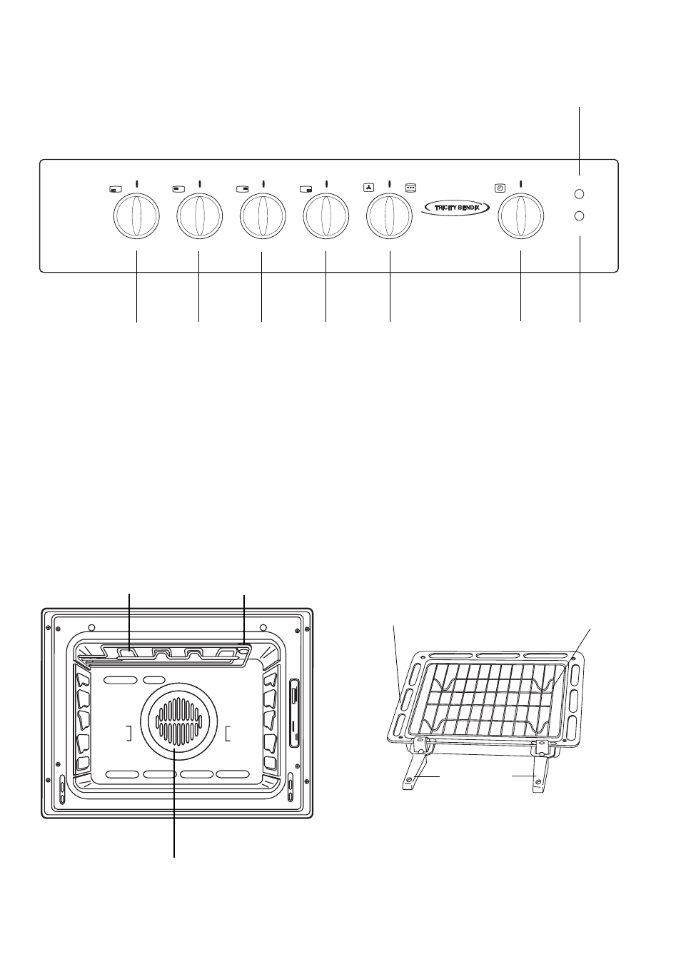 Control panel, The oven cavity, Accessories | The oven cavity accessories | Tricity Bendix CSIE 506 X User Manual | Page 5 / 25