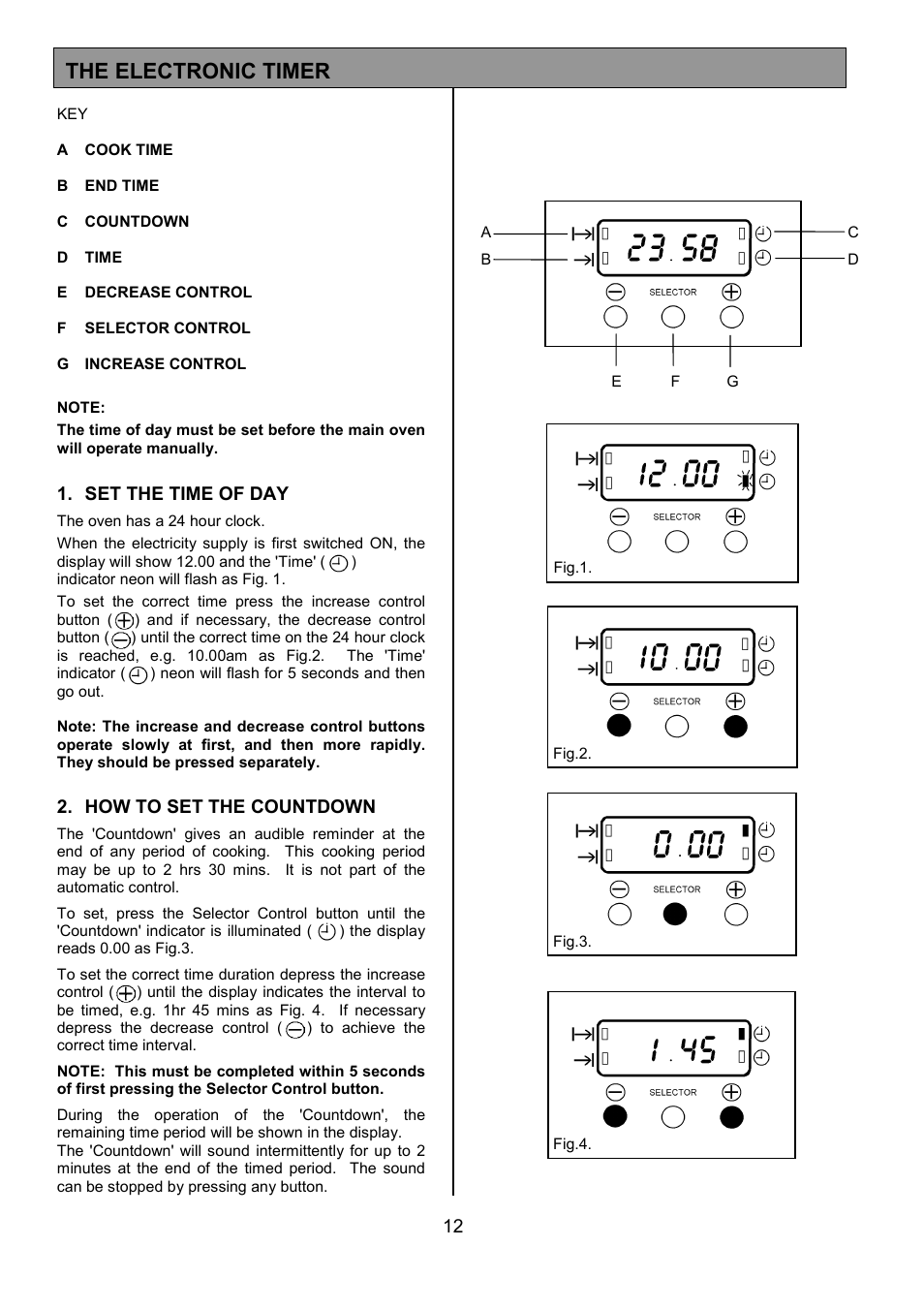 The electronic timer | Tricity Bendix SIE555 User Manual | Page 12 / 36