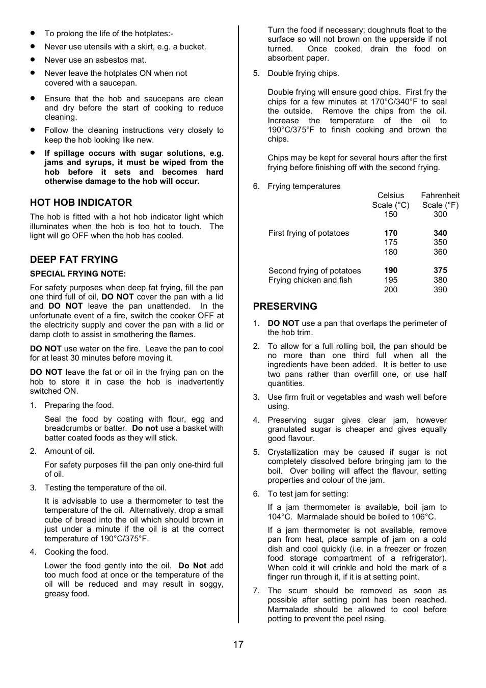Tricity Bendix SIE555 User Manual | Page 17 / 36