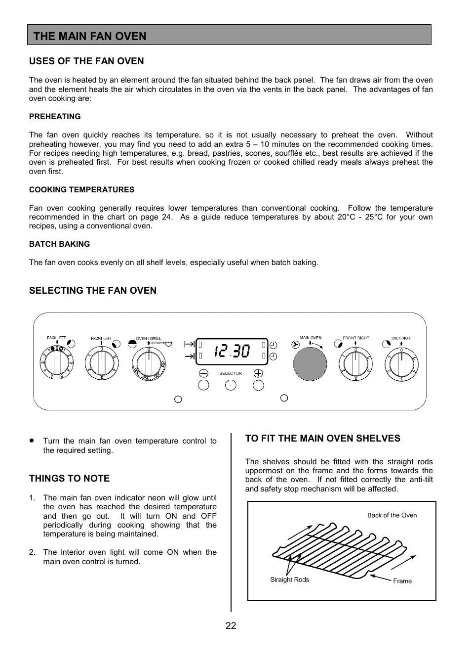 The main fan oven | Tricity Bendix SIE555 User Manual | Page 22 / 36