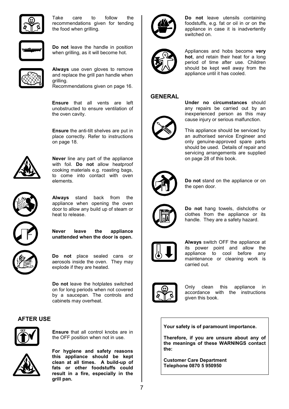 After use, General | Tricity Bendix SE326 User Manual | Page 7 / 32