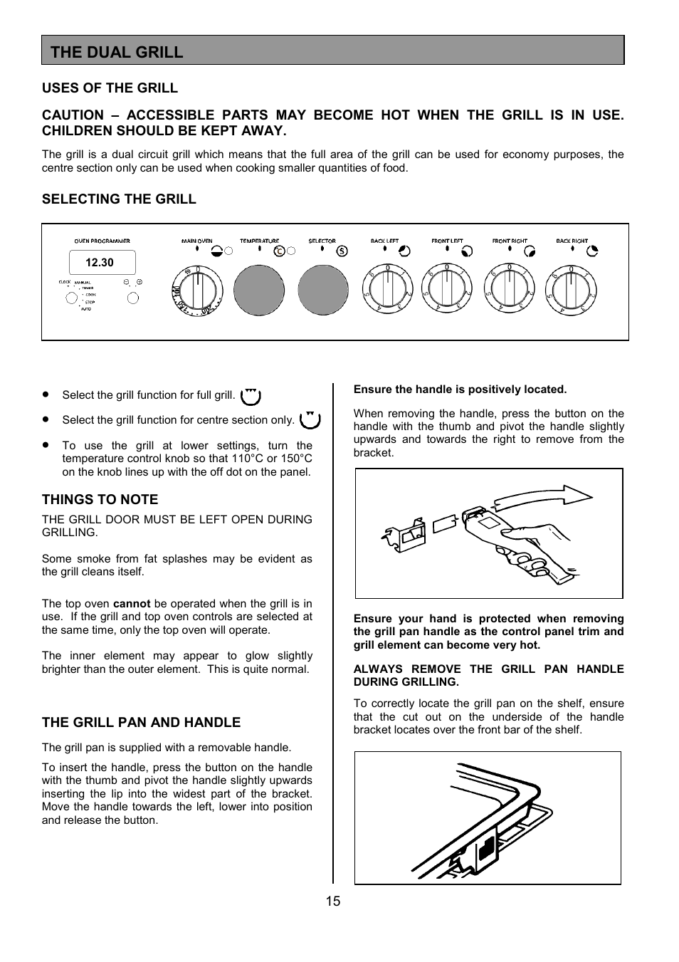 The dual grill | Tricity Bendix SB463 User Manual | Page 15 / 32