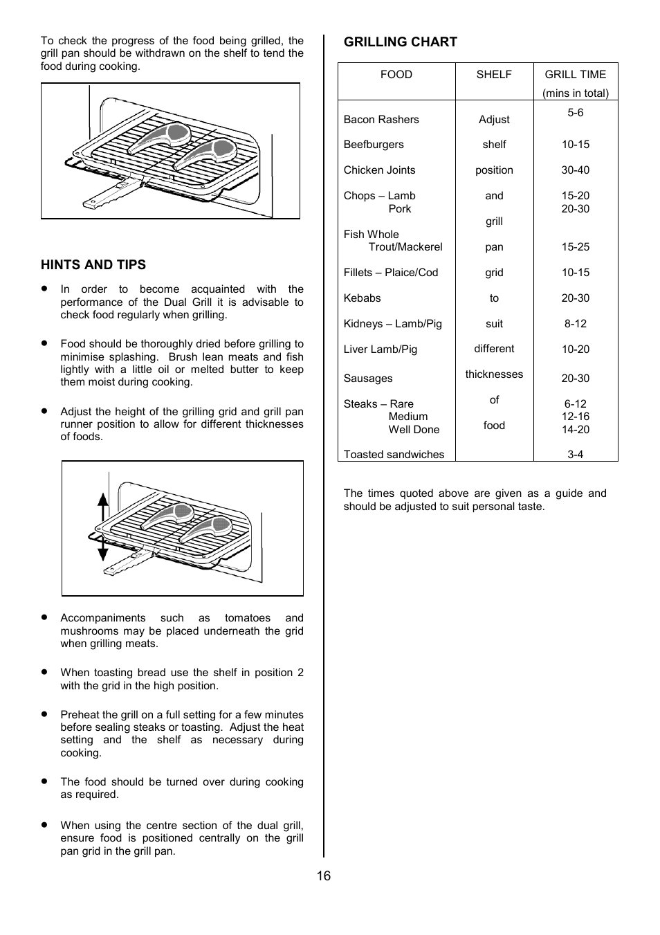 Tricity Bendix SB463 User Manual | Page 16 / 32