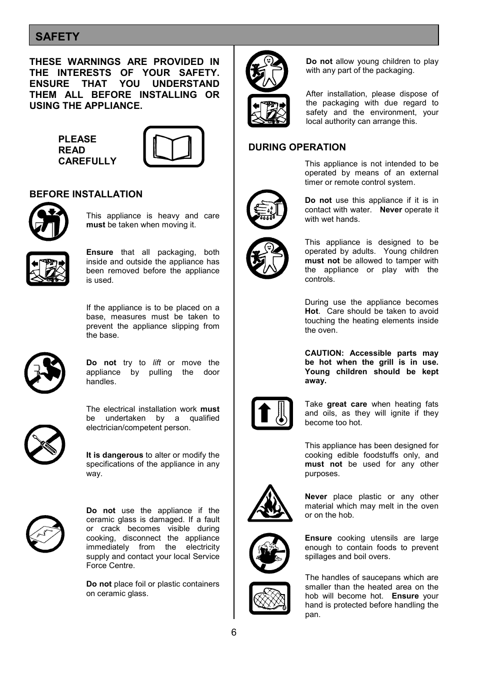 Safety | Tricity Bendix SB463 User Manual | Page 6 / 32