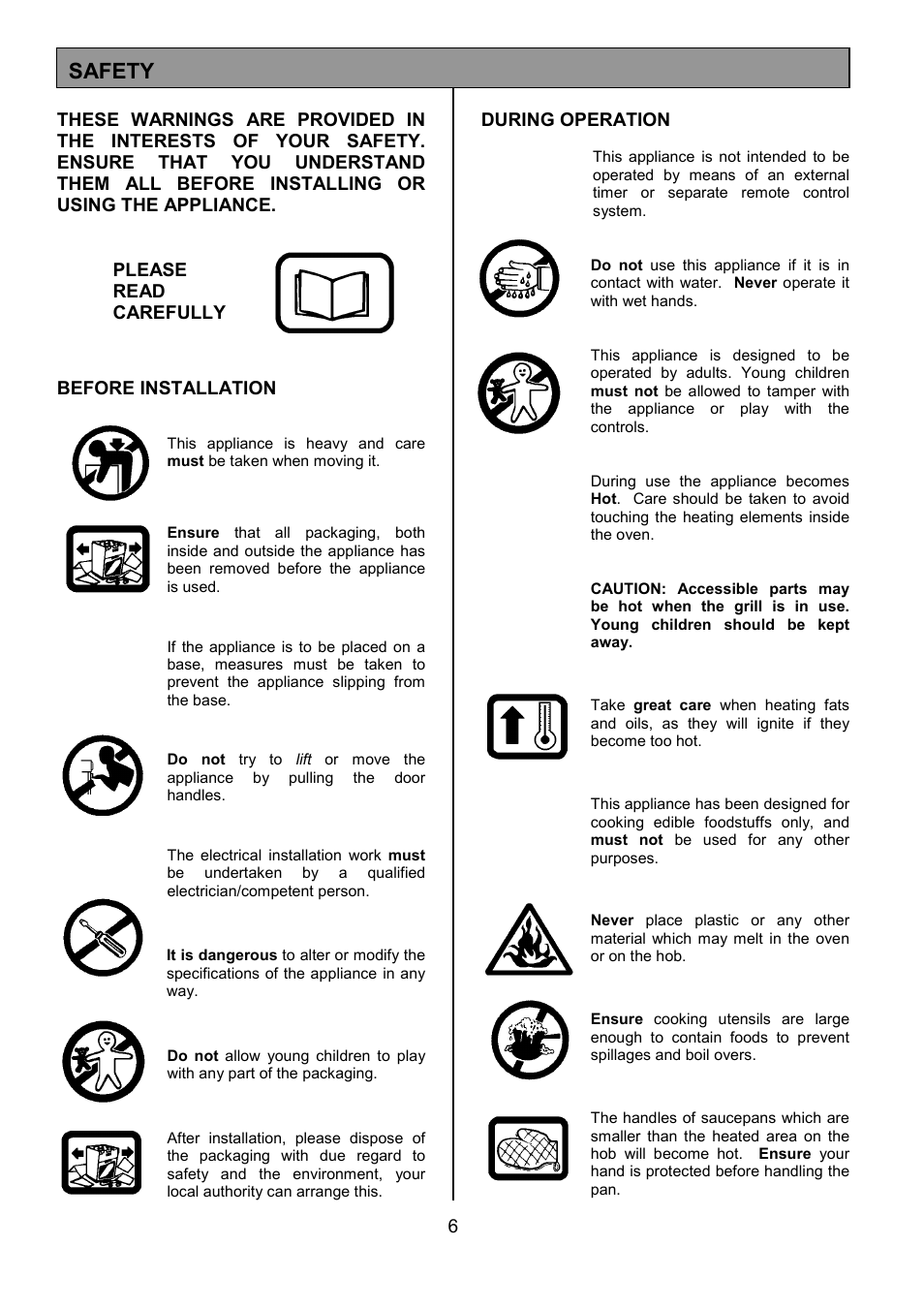 Safety | Tricity Bendix SB431 User Manual | Page 6 / 32