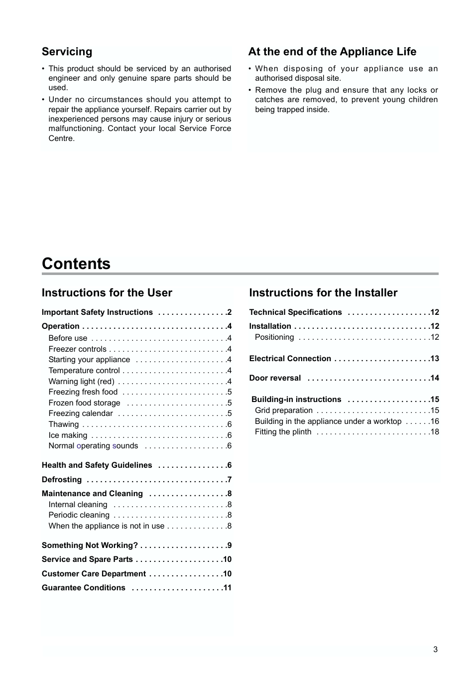 Tricity Bendix TBUF 100 User Manual | Page 3 / 20