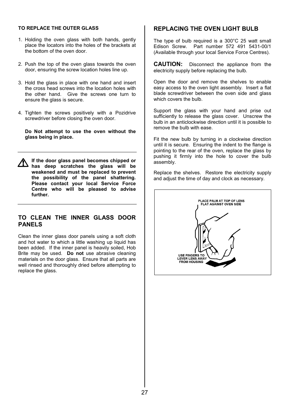 Tricity Bendix SE424 User Manual | Page 27 / 32