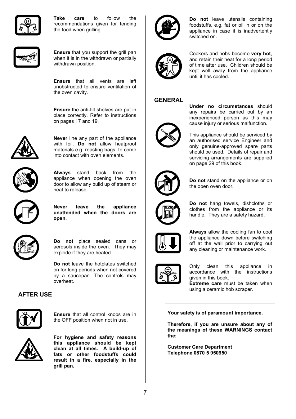 After use, General | Tricity Bendix SE424 User Manual | Page 7 / 32