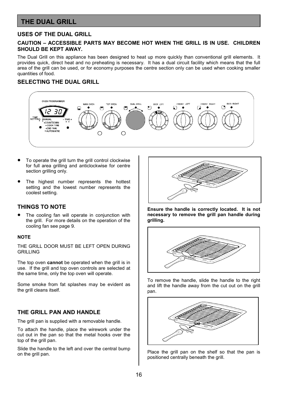 The dual grill | Tricity Bendix SIE533 User Manual | Page 16 / 32