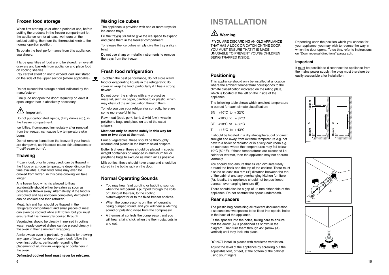 Installation | Tricity Bendix FD 855 SI User Manual | Page 6 / 20